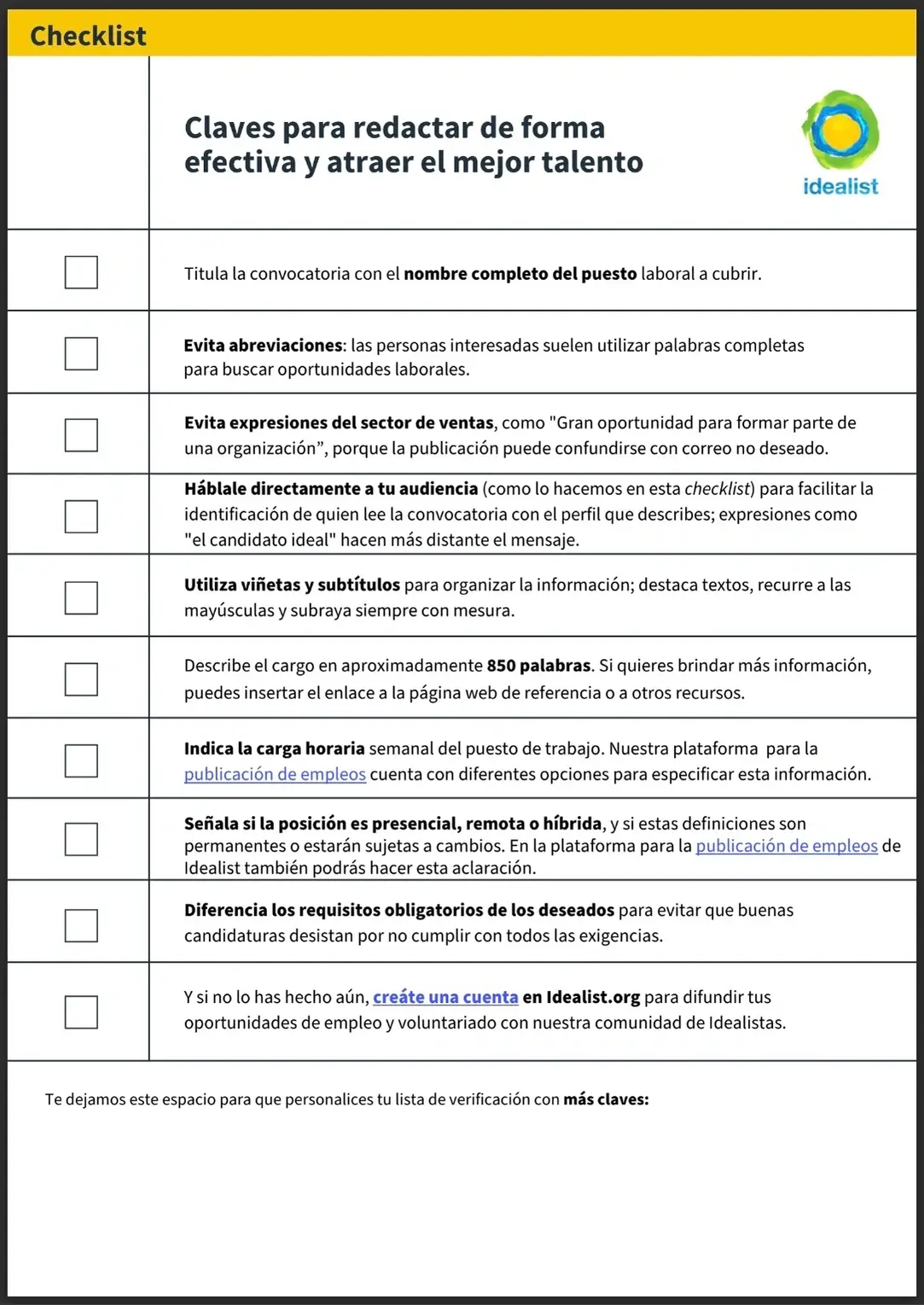 Lista de tareas, plantilla